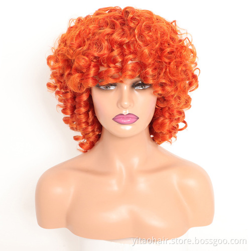 New arrival  Afro Curly Wigs for black women with factory price ,High-Temperature Artificial Synthetic Hair  vendor,